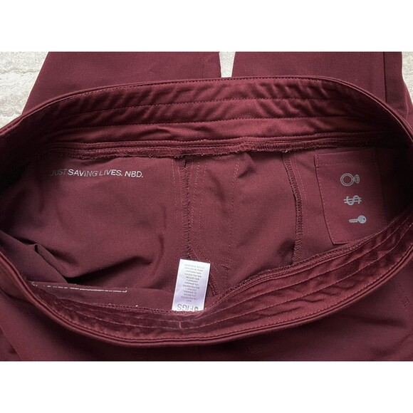FIGS Zamora 2.0 Jogger Scrub Pants Burgundy W18SW2005 PO 1645 Size Small - Picture 4 of 11